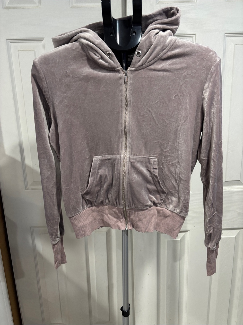 Women’s Mauve Velour Zip Hoodie Jacket